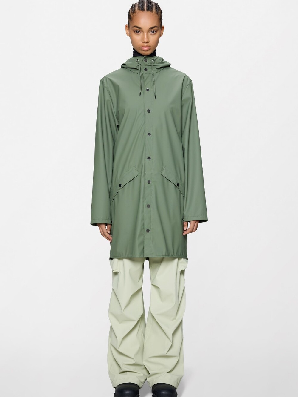Rains Green Hooded Raincoat